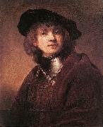 REMBRANDT Harmenszoon van Rijn Self Portrait as a Young Man  dh oil painting